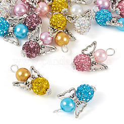 20 Stück 5 Farben Polymer Clay & Glas Strass Anhänger&nbsp;FIND-TA0004-83