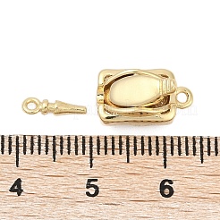 Cierres de caja de latón con micro pavé de circonitas cúbicas transparentes&nbsp;KK-P291-40G
