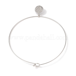 Collier à breloques en laiton avec imitation de perles ABS&nbsp;BJEW-Q350-05D-P