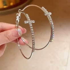 Creolen mit Kreuz-Legierung und Kristall-Strass&nbsp;FS-WG132BD-01