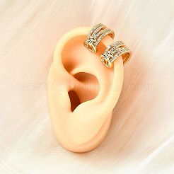 Orecchini a polsino in zircone chiaro con micro pavè di ottone&nbsp;EJEW-F370-03G