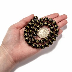 Natürlichen Obsidian Perlen Stränge&nbsp;G-J359-02-10mm