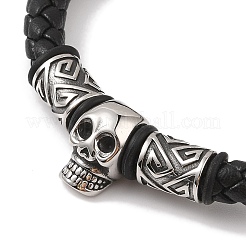 Braccialetti con cordoncino di cuoio intrecciato in microfibra&nbsp;BJEW-B096-11AS