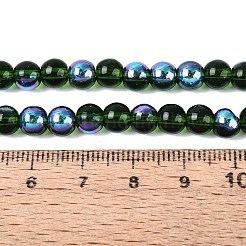 Transparent galvanisieren Glasperlen Stränge&nbsp;LS-EGLA-Q132-6MM-01A-21