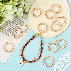 16 anneau de porte à ressort en alliage de strass&nbsp;FIND-SP0004-52D