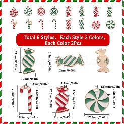 32pcs 16 Art-Weihnachtsthema-Legierungs-Emaille-Anhänger&nbsp;ENAM-SC0003-66