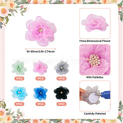 6 Stück 6 Farben Organza-Ornament-Zubehör&nbsp;DIY-TA0006-50B