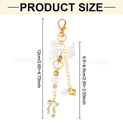 Décorations suspendues en plastique et acrylique imitation perle et alliage ccb&nbsp;HJEW-YW00090-02
