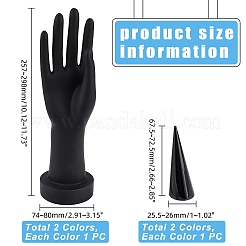 4 Stück 2 Stile PVC-Handmodell und kegelförmige Acrylring-Ausstellungsständers&nbsp;ODIS-PH0001-31