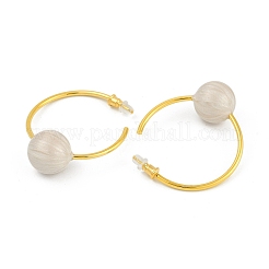 Pendientes de aro redondos de latón esmaltado para mujer&nbsp;EJEW-Q391-35G-03