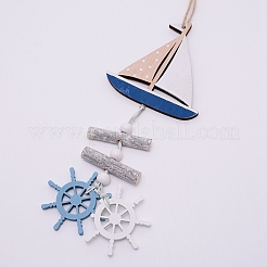 Ornements de pendentif en bois naturel de style méditerranéen&nbsp;WOOD-WH0113-46