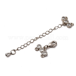 Messing Micro Pave klarer Zirkonoxid Kettenverlängerer&nbsp;KK-A214-35P