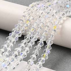 Transparentes perles de verre de galvanoplastie brins&nbsp;EGLA-A039-T4mm-L13