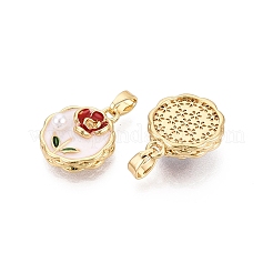Pendentifs d'émail en laiton &nbsp;KK-SZC0009-06G-01