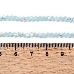 Fili di perline di vetro opaco placcate color ab&nbsp;GLAA-G127-02E