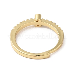 Anneaux réglables en laiton plaqué avec zircone cubique&nbsp;RJEW-S407-09G-03