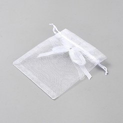 Organza-Kordelzugbeutel mit 3D-Blume&nbsp;OP-WH2002-01A-01