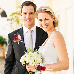 2 Stück 2 Stil Seidenstoff & Kunststoff Kunstblume Handgelenk Corsage & Corsage Boutonniere&nbsp;AJEW-CP0007-26A