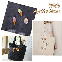 13 pièce 13 styles de broches de revers en résine et laiton de la série de crème glacée pour vêtements de sac à dos&nbsp;JEWB-CJ0001-57