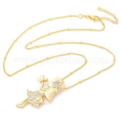Collane con pendente in ottone micro pavé di zirconi chiari&nbsp;NJEW-M084-01G-02