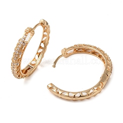 Pendientes de aro de circonio cúbico de micro pave de latón&nbsp;EJEW-M238-58KCG