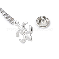 Broches à chaîne suspendues en alliage de fleur de lys&nbsp;JEWB-NH0001-01P