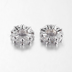 Messing Zirkonia European Beads&nbsp;ZIRC-F001-101P
