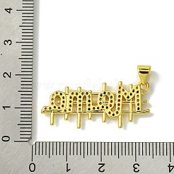 Pendentifs en laiton doré sertis de micro-pavés de zirconiums cubiques pour la fête des mères&nbsp;KK-H472-06D-G02