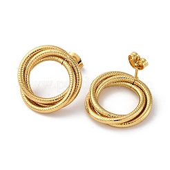 Pendientes de botón de acero inoxidable 304 con revestimiento iónico (IP) multicapa para mujer.&nbsp;EJEW-L287-016G-01