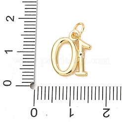 Pendentifs avec zircon cubiques à micro-pavés en laiton&nbsp;KK-D019-28G-10