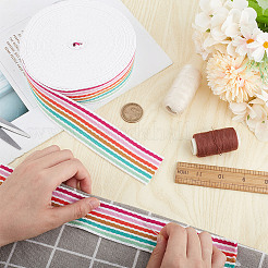 Ruban à rayures jacquard en polyester de 10 mètre&nbsp;DIY-DR0001-55D