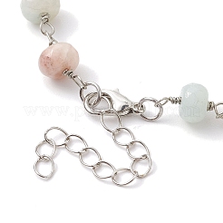 Ensembles de bracelets et colliers à maillons en amazonite naturelle rondelle&nbsp;SJEW-JS01295-02