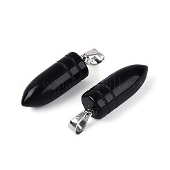 Natürlichen Obsidian Anhänger&nbsp;G-N349-16P-01