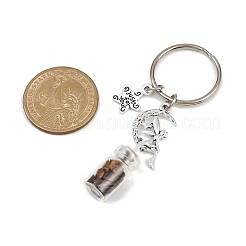 7 Stück 7 Stile Glasflasche mit Chakra-Edelstein-Chip im Schlüsselanhänger&nbsp;KEYC-JKC01393-01