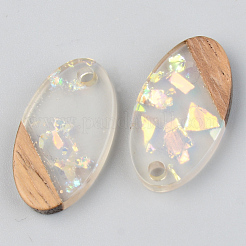 Pendentifs en résine transparente et bois de noyer&nbsp;RESI-S389-041A-E01