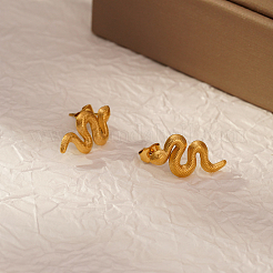 Eleganti orecchini a forma di serpente in acciaio inossidabile 304&nbsp;QD7149