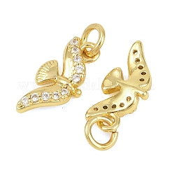 Latón micro pavimenta claro cubic zirconia encantos&nbsp;KK-D218-24G-03