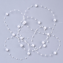 Chapelets guirlande de garniture perles en ABS plastique imitation perle&nbsp;SACR-T354-01H