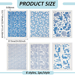6 Stück 6 Stile Papier-Keramik-Aufkleber&nbsp;DIY-BC0015-30A