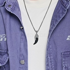 Zweifarbige Anhängerhalsketten aus Edelstahl 304 für Herren&nbsp;WGD7202-02
