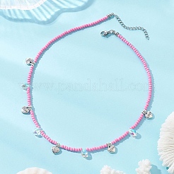 Collana boho con ciondolo a forma di cuore&nbsp;NJEW-MZ00147