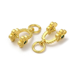 Latón micro pavimenta cubic zirconia clavija fianzas colgantes&nbsp;KK-K277-11MG