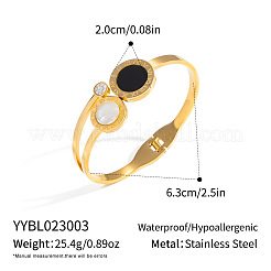 Brazaletes articulados vintage de acero inoxidable 304 con diseño yin-yang&nbsp;MW0713