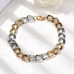 304 Edelstahl Cuban Link Kettenarmbänder für Damen&nbsp;LS-BJEW-D377-01C