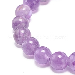 Bracelet extensible en perles d'améthyste naturelle&nbsp;BJEW-JB08879-05