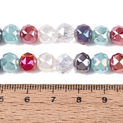 Colliers de perles en imitation jade électroplaquées&nbsp;EGLA-Q135-8MM-A10