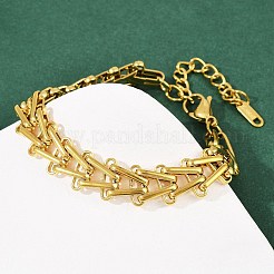 Bracciali a catena in acciaio inossidabile 304 per donna&nbsp;BJEW-C113-01G