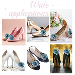 1 paio di decorazioni per scarpe in tessuto floreale&nbsp;AJEW-DR0001-65A