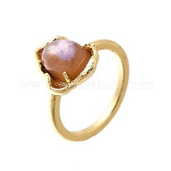 Ovale Fingerringe aus natürlichem Lepidolith&nbsp;RJEW-P113-23G