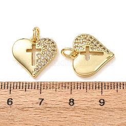 Pendenti in zirconi cubici trasparenti in micro pavè di ottone&nbsp;CU-CBA2907-02B-G